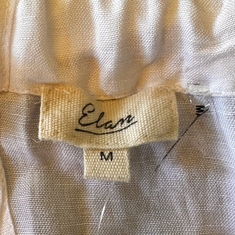 Elan NWT Size Medium White linen Halter Pleated Halter Maxi Dress - Picture 10 of 16